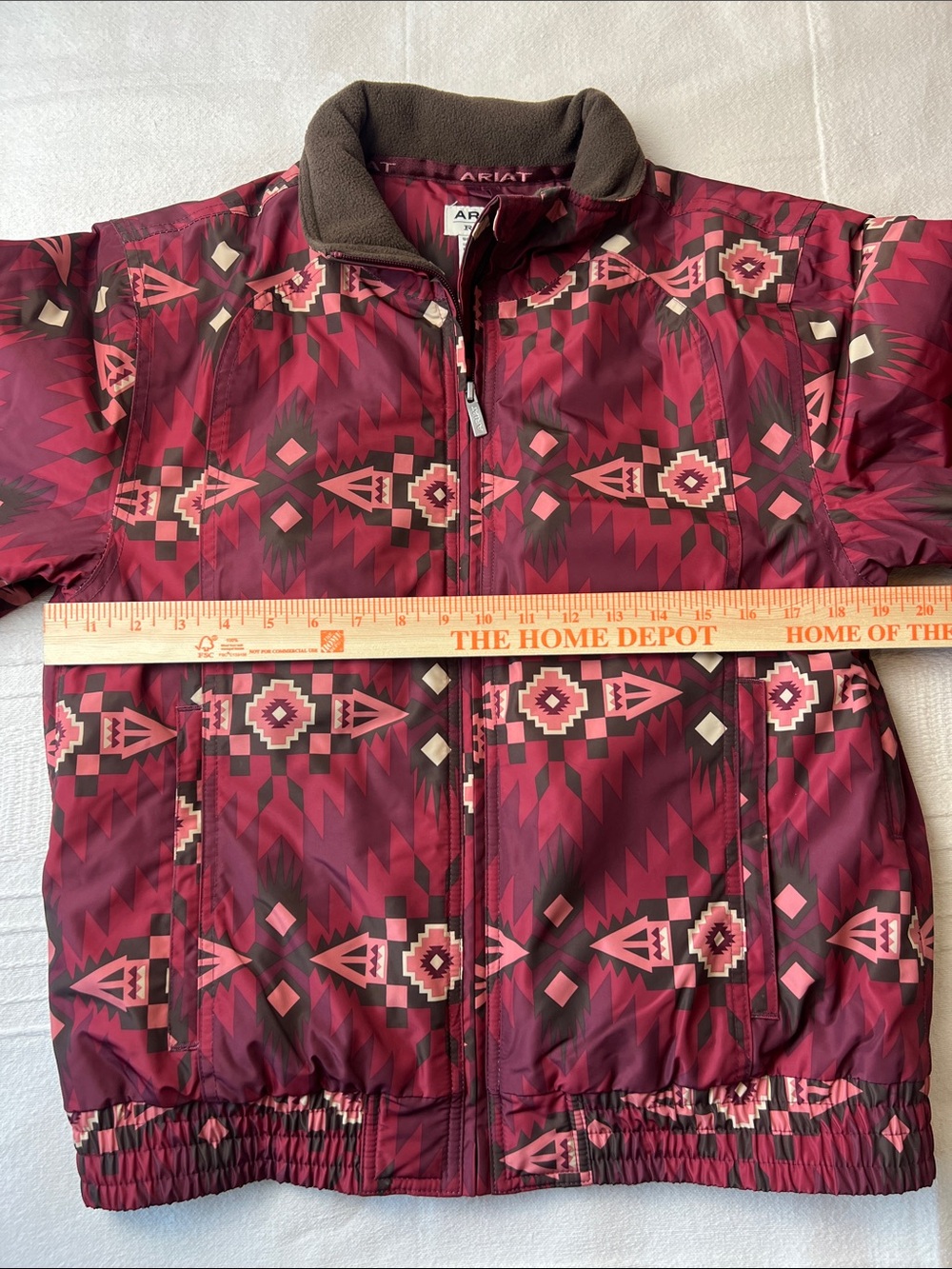 Ariat Women's Wine Red Aztec Quilted Puffer Jacket - Picture 14 of 16